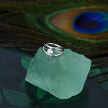 1件16G G23钛金属无缝双环鼻环/耳环，镶嵌5A级立方氧化锆，适用于耳软骨、耳廓、耳屏，男女通用 - 銀色 - 查看 9