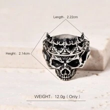1pc luxe persoonlijkheid trendy schedelkroon roestvrijstalen ring voor heren