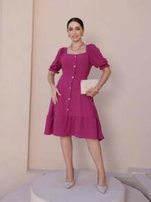 Women Dresses - 玫瑰紅 - 查看 1