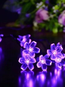 1 件紫色樱花灯串 LED 装饰小夜灯电池盒电源适用于房间、楼梯、生日婚礼装饰四季节日装饰 - 紫色 - 查看 5