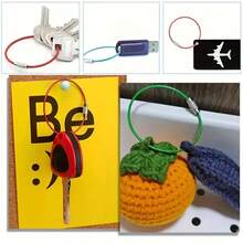 15 piezas llaveros de alambre de acero inoxidable recubierto de plástico de colores surtidos al azar - multicolor - Ver 10