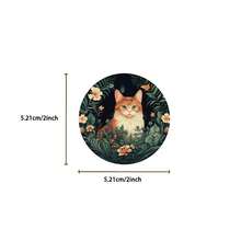 50入組小貓郵票貼紙乙烯基美學貼紙，適用於剪貼簿、日記、筆記型電腦、杠、滑板、水瓶、電腦、手機、卡通、硬帽和汽車貼紙