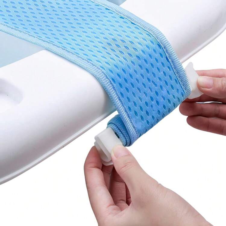 Baby Bath Seat Support Net Newborn Bath Cushion Pad Anti-Slip Infant Bathtub Sling Shower Mesh Mat Soft Bath Net Bath Pillow Adjustable Shower Pad For 0-18 Months Light Blue - Blue - View 4