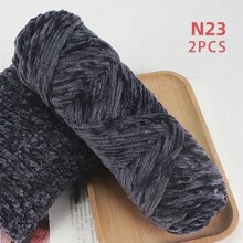 QJH 1pc/2pcs Velvet Chenille Yarn, Soft & Warm Hand Woven Yarn Thread, Perfect For DIY Crochet And Knitting Creative Projects, Ideal For Weaving Scarves, Blankets, Hats, Sweaters