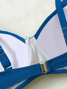 大码女式纯色性感比基尼泳装文胸上衣，适合海滩夏季