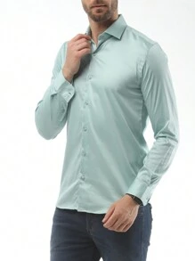 Men Shirts - Màu xanh Bạc hà - Xem 3