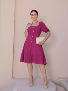 Women Dresses - 玫瑰紅 - 查看 2