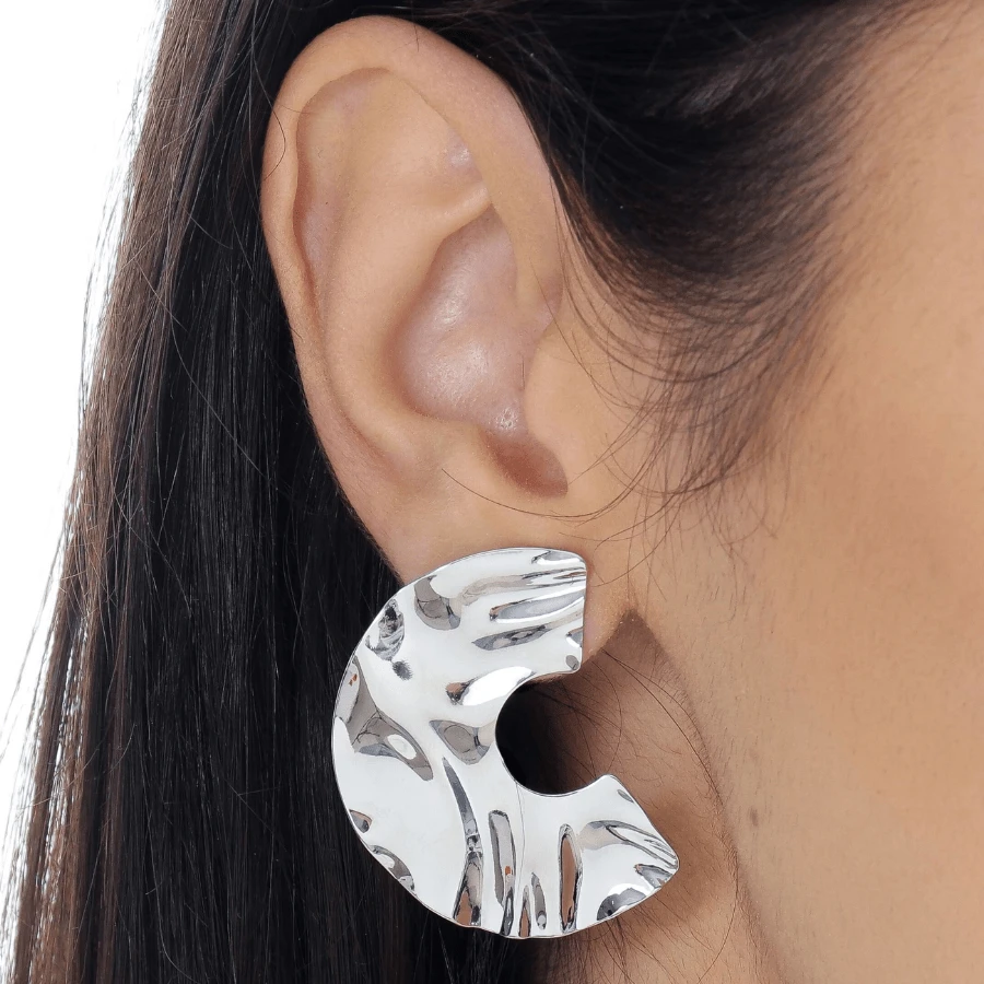 Stud Earrings - Silver - View 1