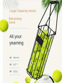 1pc Portable Tennis Ball Picker, Quick-Release Tennis Ball Hopper