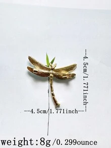 1個時尚鋅合金蜻蜓造型鑽石裝飾別針，豪華簡約服飾配件 - 彩色 - 查看 4