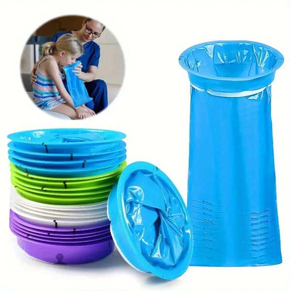 6/10 pièces Sacs vomitifs jetables, sacs anti-fuite, sacs de mal des transports pour nausées, convient pour les adultes et les femmes enceintes, fournitures de nettoyage, outils ménagers