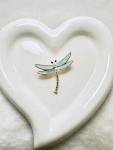 1個時尚鋅合金蜻蜓造型鑽石裝飾別針，豪華簡約服飾配件 - 彩色 - 查看 5