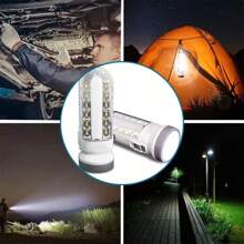 Lampara Emergencia Linterna Luz Led Recargable 3 En 1 - Blanco - Ver 4