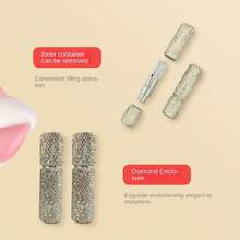 10ml Vacuum Pressing Perfume Sample Bottle With Rhinestone, Makeup Travel Mini Spray Bottle - White - View 6