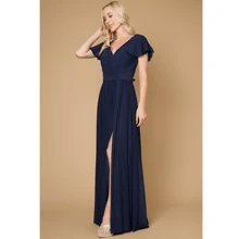 Short Sleeve Formal Mother Of The Bride Dress - Navy Blue - View 2