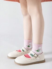5 Pairs/Set Cute Cartoon Rabbit Pattern Mid-Calf Socks For Girls, Comfortable And Soft, Suitable For Daily Casual Wear In Spring And Summer - Multicolor - View 5