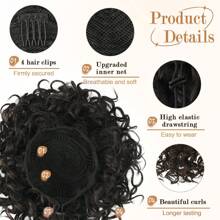 Messy Bun Short Curly Ponytail Extension Elastic Drawstring Loose Hair Bun Hair Pieces For Women With Thinning Hair High Temperature Synthetic Fiber Hair Bun Extension