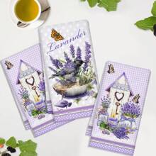 2pcs Lavender Kitchen Towels, 45x70 Cm, With Water Absorbent And Dishwashing Functions, Purple Kitchen Hand Towels For Kitchen Decor Or Bath Decor Of Farmhouse, Great Gifts For Lavender Lovers