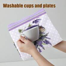 2pcs Lavender Kitchen Towels, 45x70 Cm, With Water Absorbent And Dishwashing Functions, Purple Kitchen Hand Towels For Kitchen Decor Or Bath Decor Of Farmhouse, Great Gifts For Lavender Lovers