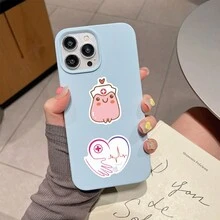 55PCS Pink Nurse Stickers Vinyl Aesthetics Stickers For Scrapbooking, Diary, Laptop, Bumper, Skateboard, Water Bottle, Computer, Phone, Cartoon, Hard Hat, Car Stickers And Decals - Multicolor - View 5