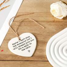 1 Piece Ceramic Hanging Tag, Best Friend Gift, Ceramic Heart-Shaped Souvenir Craft, Friendship Gift, Hanging Tag For Best Friend/Sister, Wall Door Decor