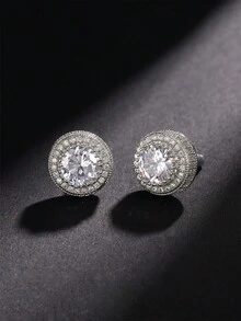 1對迷人的立體氧化鋯石耳釘，適用於女士婚禮、訂婚、紀念日派對珠寶情人節禮物 - 1# - 查看 1