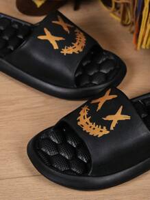 X نعل فليب فلوب للرجال بنمط مطبوع أنيق، حذاء شامل للأستخدام الداخلي و الخارجي في الشاطئ، للإستخدام اليومي العارض