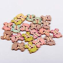 30Pcs/Set Mix Color Wooden Buttons Cartoon Animal Buttons Bear Buttons Buttons For Clothing Sewing Buttons Sewing & Knitting Supplies DIY Buttons For Crafts Decorative Buttons.(Size: 2.8cm*2.3cm / 1.1 Inch*0.9 Inch)