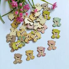 30Pcs/Set Mix Color Wooden Buttons Cartoon Animal Buttons Bear Buttons Buttons For Clothing Sewing Buttons Sewing & Knitting Supplies DIY Buttons For Crafts Decorative Buttons.(Size: 2.8cm*2.3cm / 1.1 Inch*0.9 Inch)