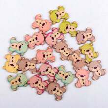 30Pcs/Set Mix Color Wooden Buttons Cartoon Animal Buttons Bear Buttons Buttons For Clothing Sewing Buttons Sewing & Knitting Supplies DIY Buttons For Crafts Decorative Buttons.(Size: 2.8cm*2.3cm / 1.1 Inch*0.9 Inch)
