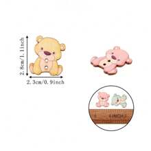 30Pcs/Set Mix Color Wooden Buttons Cartoon Animal Buttons Bear Buttons Buttons For Clothing Sewing Buttons Sewing & Knitting Supplies DIY Buttons For Crafts Decorative Buttons.(Size: 2.8cm*2.3cm / 1.1 Inch*0.9 Inch)