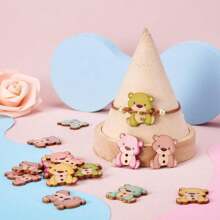 30Pcs/Set Mix Color Wooden Buttons Cartoon Animal Buttons Bear Buttons Buttons For Clothing Sewing Buttons Sewing & Knitting Supplies DIY Buttons For Crafts Decorative Buttons.(Size: 2.8cm*2.3cm / 1.1 Inch*0.9 Inch)