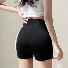 1pc Seamless Yoga & Workout Compression Shorts Gym Accessories Belly Slimming Girdles, Lumbar Girdles Belly Slimming Corset - Black - View 7