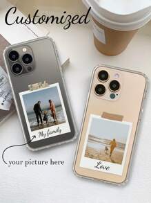 1 pieza Funda de teléfono transparente de TPU personalizada compatible con Apple iPhone 15 Pro Max/Samsung S24U/Xiaomi y otros modelos