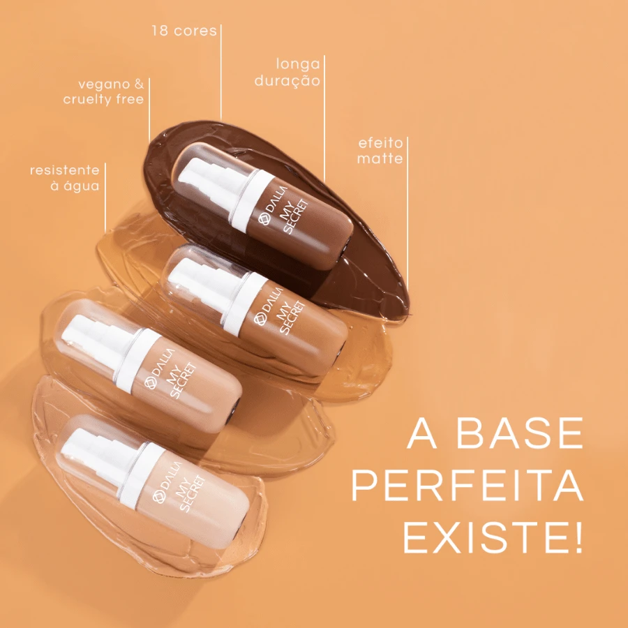 Base de alta cobertura Dalla My Secret Efeito Matte