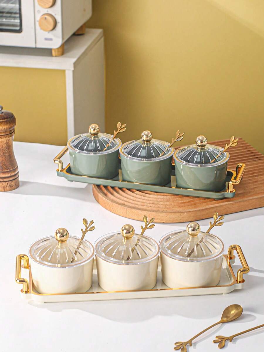 4pcs/Set Plastic MultiFunctional Storage Jars, Sealed Containers With