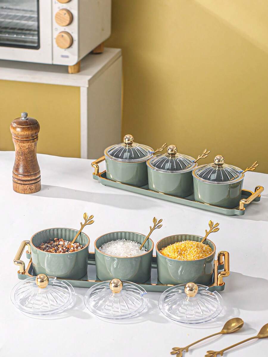 4pcs/Set Plastic MultiFunctional Storage Jars, Sealed Containers With