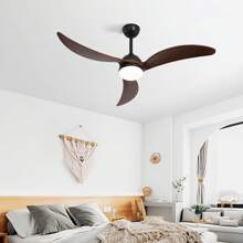 52 In. LED Indoor/Outdoor Smart Wood White Ceiling Fan With Light And 6-Speed Remote - 紫紅色 - 查看 3