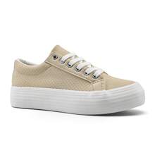 Women Platform Fashion Walking Sneakers Casual Platform Shoes Lace Up PU Leather Lack Up Non-Slip Shoes