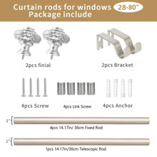 1 包银色加厚金属窗帘杆 28 英寸 - 122 英寸不锈钢窗帘轨道锡箔树脂装饰窗帘杆头管直径 1 英寸防水防锈且承重能力强多功能高品质可调节易于安装不易脱落窗帘杆浴帘杆适用于浴室、卧室、客厅使用和配件浴室装饰 - 銀色 - 查看 10