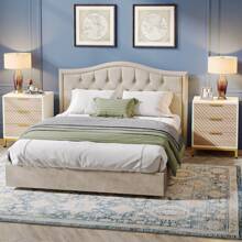 LITTLE TREE Night Stands For Bedrooms With 3 Drawers, Wood Grain Nightstands Bedside End Tables Storage For Living Room, Bedroom - 淺棕色和白色 - 查看 5