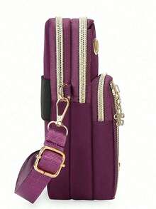 Poŝtelefona Poŝtelefona Sako Pojno-Sako Inicialoj A Ĝis Y-Letero-Ŝablono Virina Ŝultro-Sako Subĉiela Sporta Poŝtelefona Sako, Oportuna Por Porti Provizorajn Kosmetikaĵojn, Nilona SportLetter Design Mini Crossbody Bag With Mobile Phone Pocket And Wallet, Suitable For Daily Casual Use, Waterproof Crossbody Bag, Storage Bag For Mom, Side Bag, Square Bag, Essential For Vacation Travel, College, Student Summer Gift, Work, Business, Commuting , Office, Anniversary, Birthday Gifta Monujo Malgranda Kruca Sako Kun Truo Por Aŭdiloj. - Hot Pink - View 3