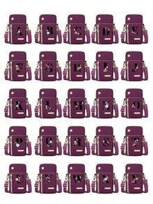 Poŝtelefona Poŝtelefona Sako Pojno-Sako Inicialoj A Ĝis Y-Letero-Ŝablono Virina Ŝultro-Sako Subĉiela Sporta Poŝtelefona Sako, Oportuna Por Porti Provizorajn Kosmetikaĵojn, Nilona SportLetter Design Mini Crossbody Bag With Mobile Phone Pocket And Wallet, Suitable For Daily Casual Use, Waterproof Crossbody Bag, Storage Bag For Mom, Side Bag, Square Bag, Essential For Vacation Travel, College, Student Summer Gift, Work, Business, Commuting , Office, Anniversary, Birthday Gifta Monujo Malgranda Kruca Sako Kun Truo Por Aŭdiloj. - Hot Pink - View 2