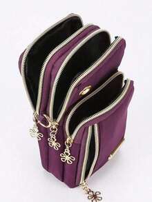 Poŝtelefona Poŝtelefona Sako Pojno-Sako Inicialoj A Ĝis Y-Letero-Ŝablono Virina Ŝultro-Sako Subĉiela Sporta Poŝtelefona Sako, Oportuna Por Porti Provizorajn Kosmetikaĵojn, Nilona SportLetter Design Mini Crossbody Bag With Mobile Phone Pocket And Wallet, Suitable For Daily Casual Use, Waterproof Crossbody Bag, Storage Bag For Mom, Side Bag, Square Bag, Essential For Vacation Travel, College, Student Summer Gift, Work, Business, Commuting , Office, Anniversary, Birthday Gifta Monujo Malgranda Kruca Sako Kun Truo Por Aŭdiloj. - Hot Pink - View 4