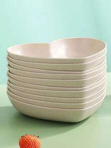 1/10 piezas Plato de plástico con forma de corazón, adecuado para contener dulces, frutas, uso en el hogar y fiestas - Rosa - Ver 6