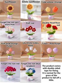 Bolicedar [Sản phẩm được chọn] Hoa nhân tạo dệt kim đã hoàn thiện Hoa dệt tay Mô phỏng thủ công Sợi hoa móc Trang trí hoa hướng dương, Đồ trang trí hoa hồng nhiều màu, Đồ trang trí bàn hoa huệ hạnh phúc của thung lũng. Thích hợp để sưu tầm và trang trí máy tính để bàn, quà tặng ngày lễ ý nghĩa, quà tặng thủ công độc đáo, đồ thủ công, băng dính hai mặt miễn phí - ưa thích - Xem 7