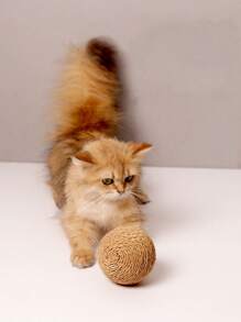 Bola grande de sisal para rascar gatos (interactiva, con sonido), juguete duradero para mascotas para morder, raspar, pulir dientes y entretenerse, adecuado para que los gatos persigan, muerdan y rasquen - Multicolor - Ver 11