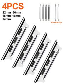 4pcs/Set Watchband Connector 14-16-18-20-22mm Width Compatible With Apple Watch Ultra 2 49mm 45mm 44mm 42mm 41mm 40mm 38mm Adapter Compatible With Apple Watch Ultra Series 9 SE 8 7 6 5 4 3 2 1 Straps As A Gift For Students Returning To School - Multicolor - View 2
