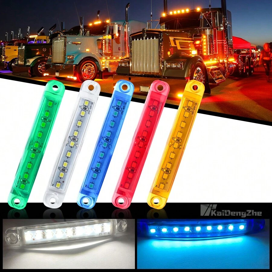 KaiDengZhe 5pcs 9LED Side Light Marker Width Indicator Lamp 24V Trunk Warning Tail Lights Car Light Accessories
