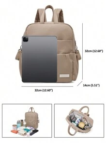 SOBOBA 1 pieza de Mochila para mamá y bebé grande y liviana con tela Oxford impermeable, color camel, apta para colgar en el cochecito y perfecta para actividades al aire libre